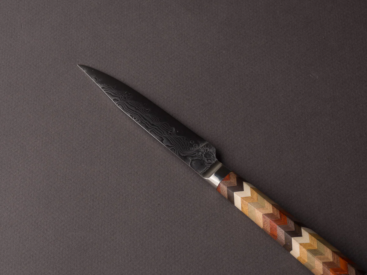 Ryusen - YOSEGI SK06 Yabane Special - SG2 Damascus - 100mm Utility - 8 Wood Handle - Image 3