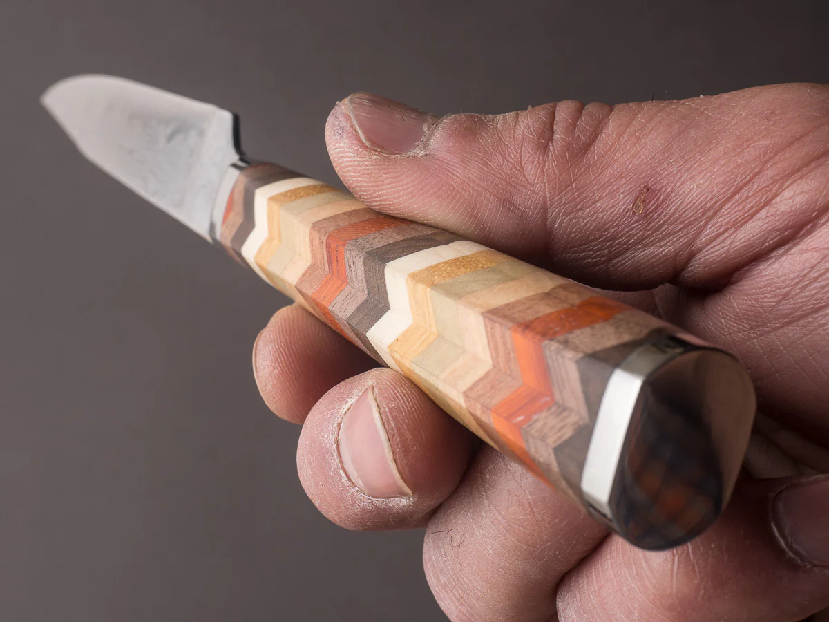 Ryusen - YOSEGI SK06 Yabane Special - SG2 Damascus - 100mm Utility - 8 Wood Handle - Image 9