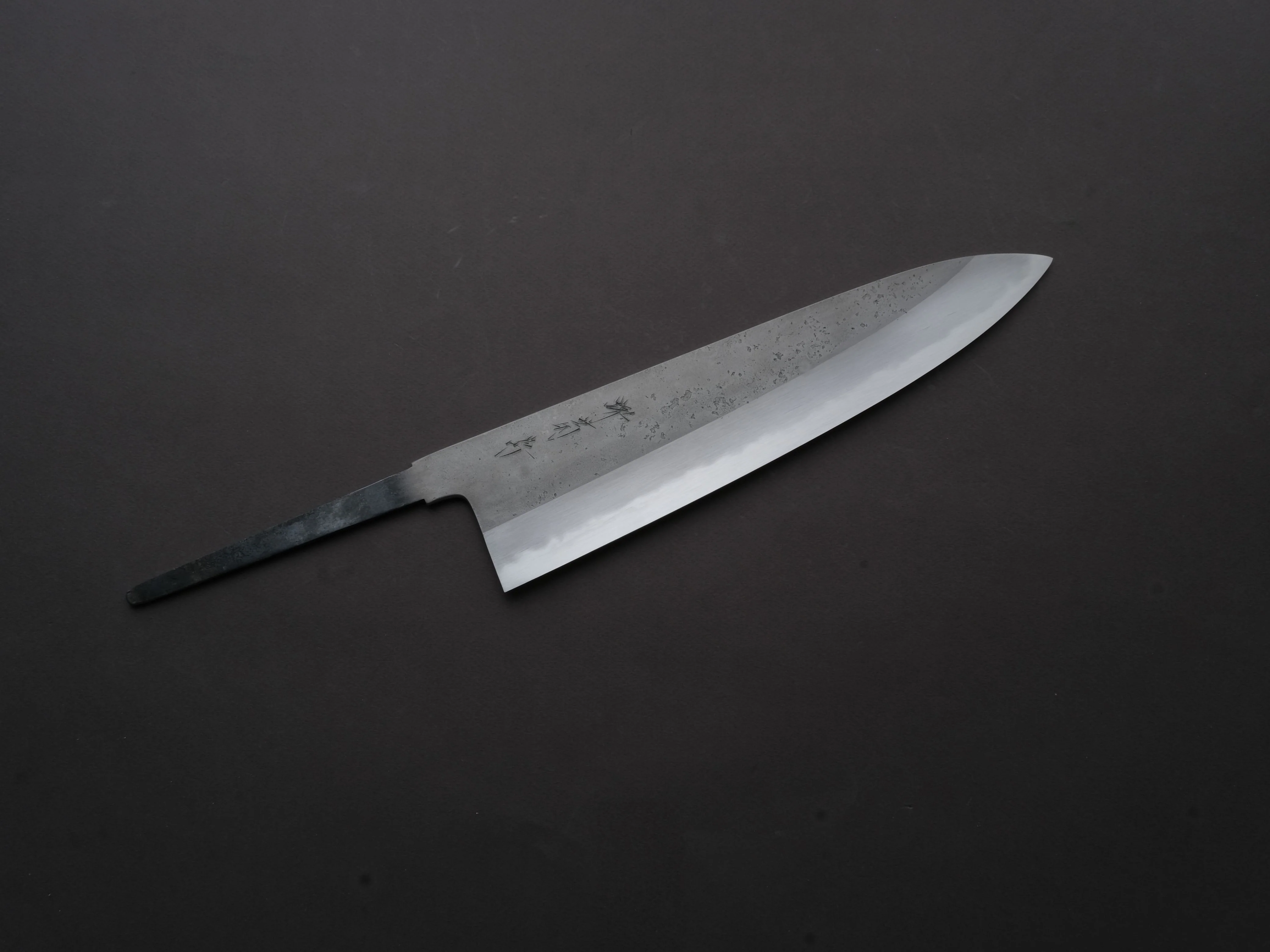 Sakai Kikumori - Strata Custom - Tanaka - Blue Super - Nashiji - 255mm Gyuto - No Handle - Signed Tang