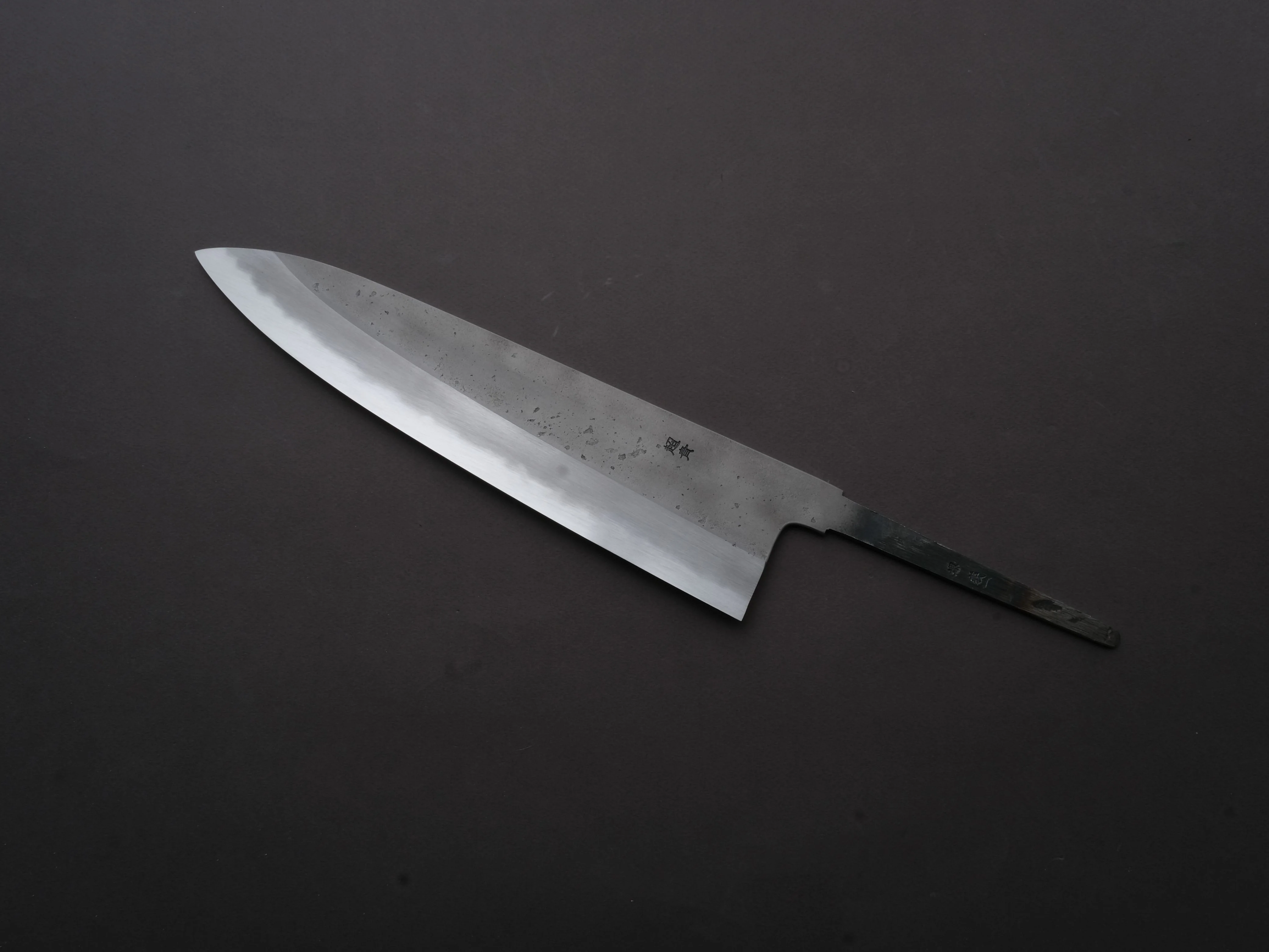Sakai Kikumori - Strata Custom - Tanaka - Blue Super - Nashiji - 255mm Gyuto - No Handle - Signed Tang - Image 2