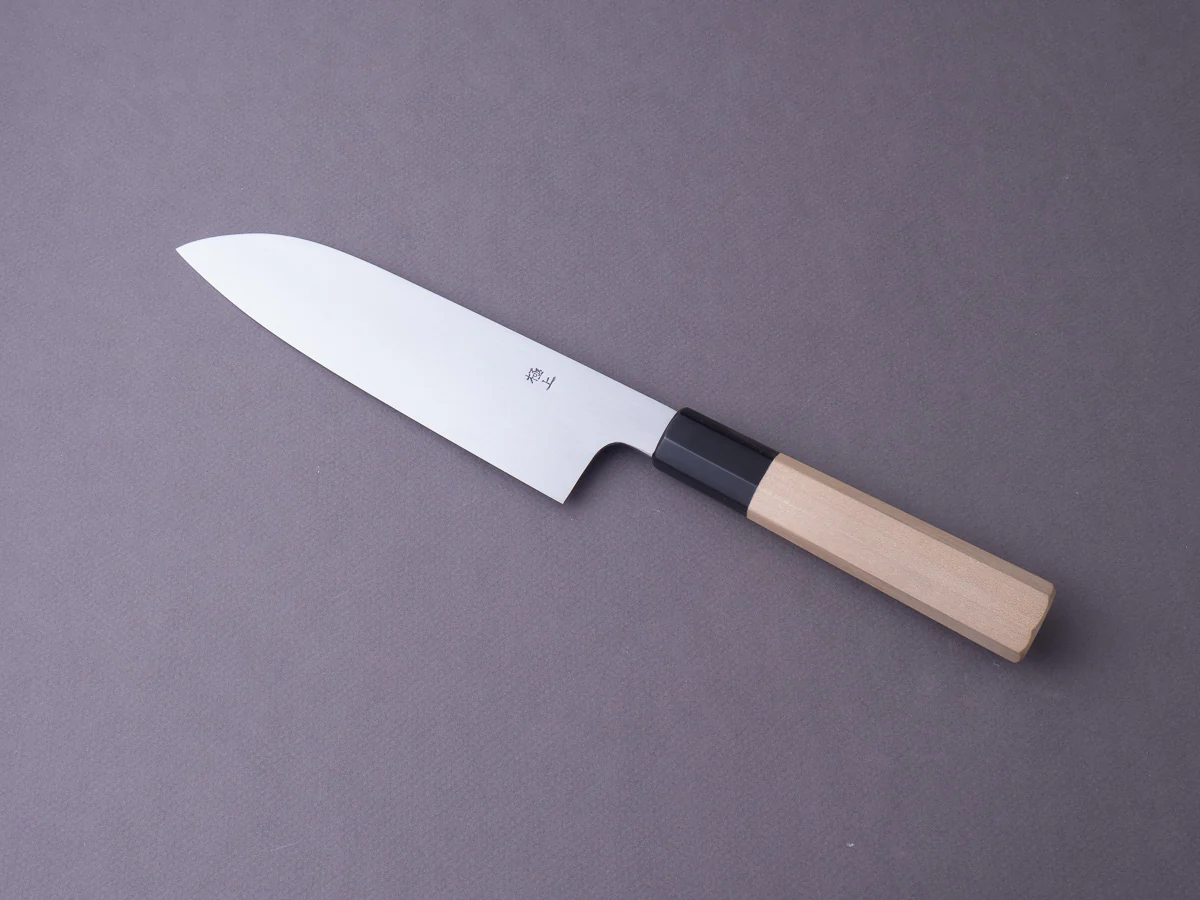 Sakai Kikumori - Gokujyo - White #2 - Santoku - 180mm - Magnolia Handle - Image 10