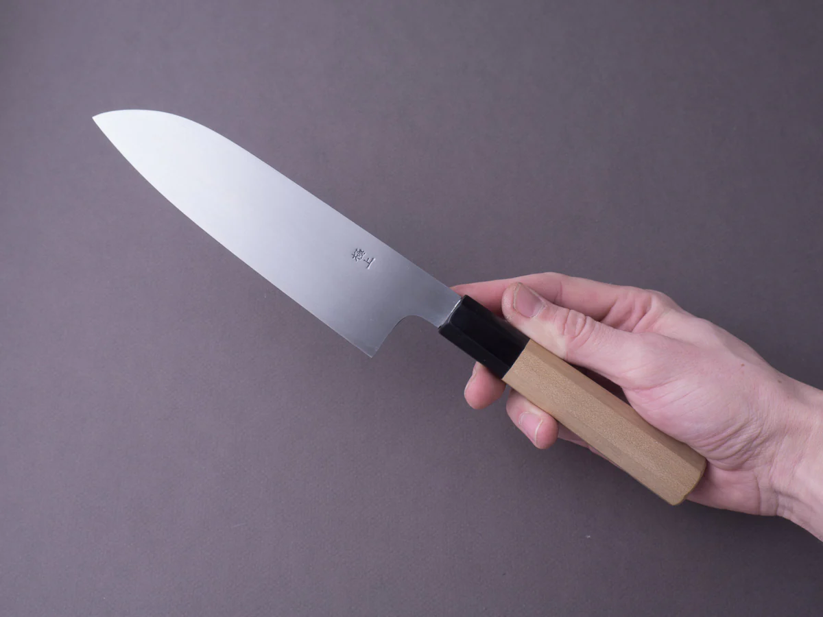 Sakai Kikumori - Gokujyo - White #2 - Santoku - 180mm - Magnolia Handle - Image 5