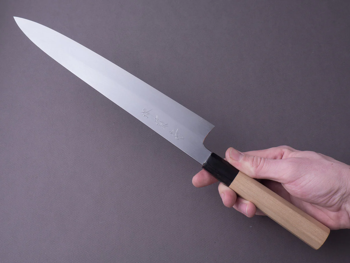 Sakai Kikumori - Gokujyo - White #2 - Sujihiki - 270mm - Magnolia Handle - Image 6