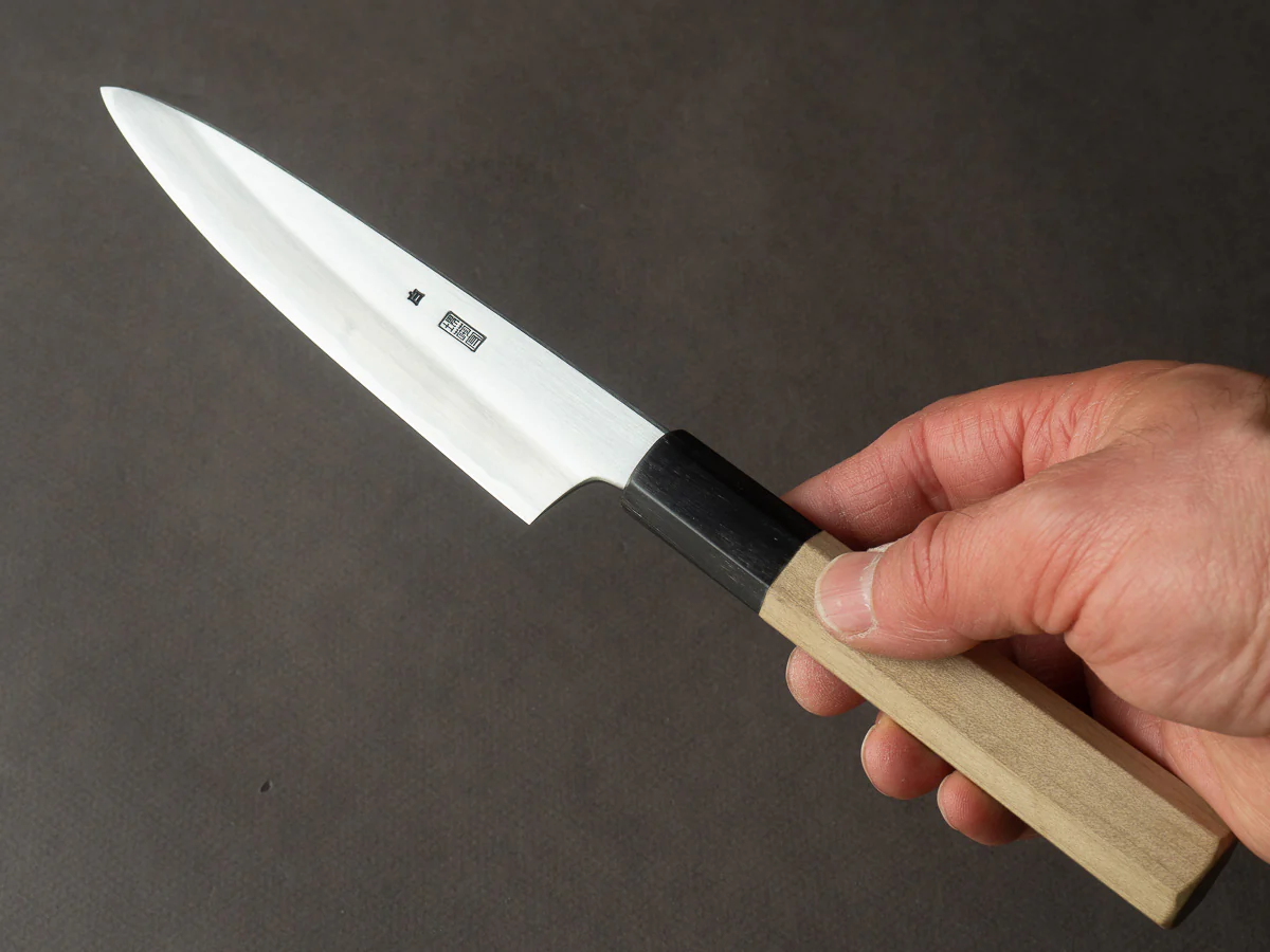 Sakai Kikumori - Kikuzuki Kasumi - White #2 - 150mm Petty - Ho Wood Handle - Image 6