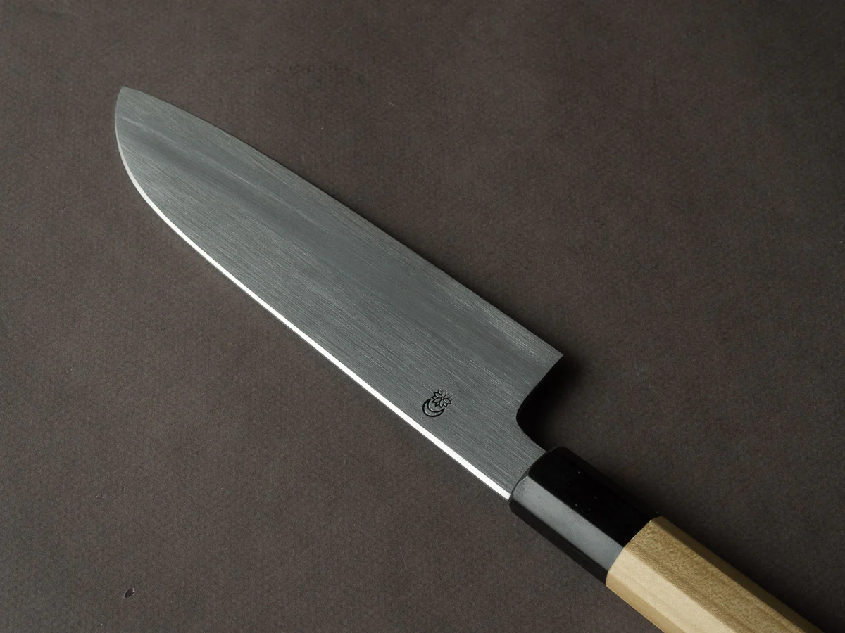 Sakai Kikumori - Kikuzuki Kasumi - White #2 - 180mm Santoku - Ho Wood Handle - Image 2