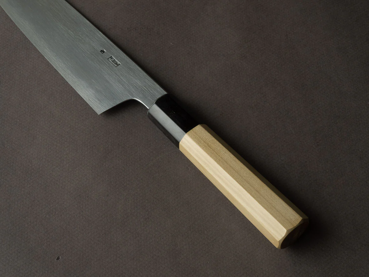Sakai Kikumori - Kikuzuki Kasumi - White #2 - 180mm Santoku - Ho Wood Handle - Image 4