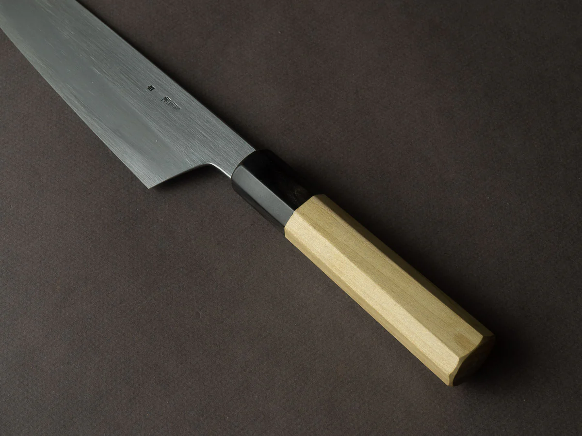 Sakai Kikumori - Kikuzuki Kasumi - White #2 - 210mm Gyuto - Ho Wood Handle - Image 4