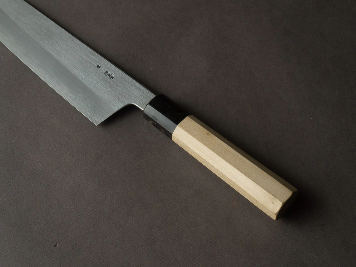 Sakai Kikumori - Kikuzuki Kasumi - White #2 - 270mm Gyuto - Ho Wood Handle - Image 4