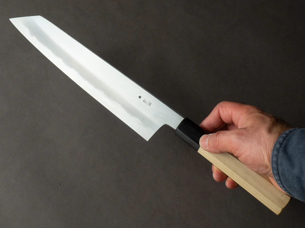 Sakai Kikumori - Kikuzuki Kasumi - White #2 - 270mm Kiritsuke Gyuto - Ho Wood Handle - Image 6