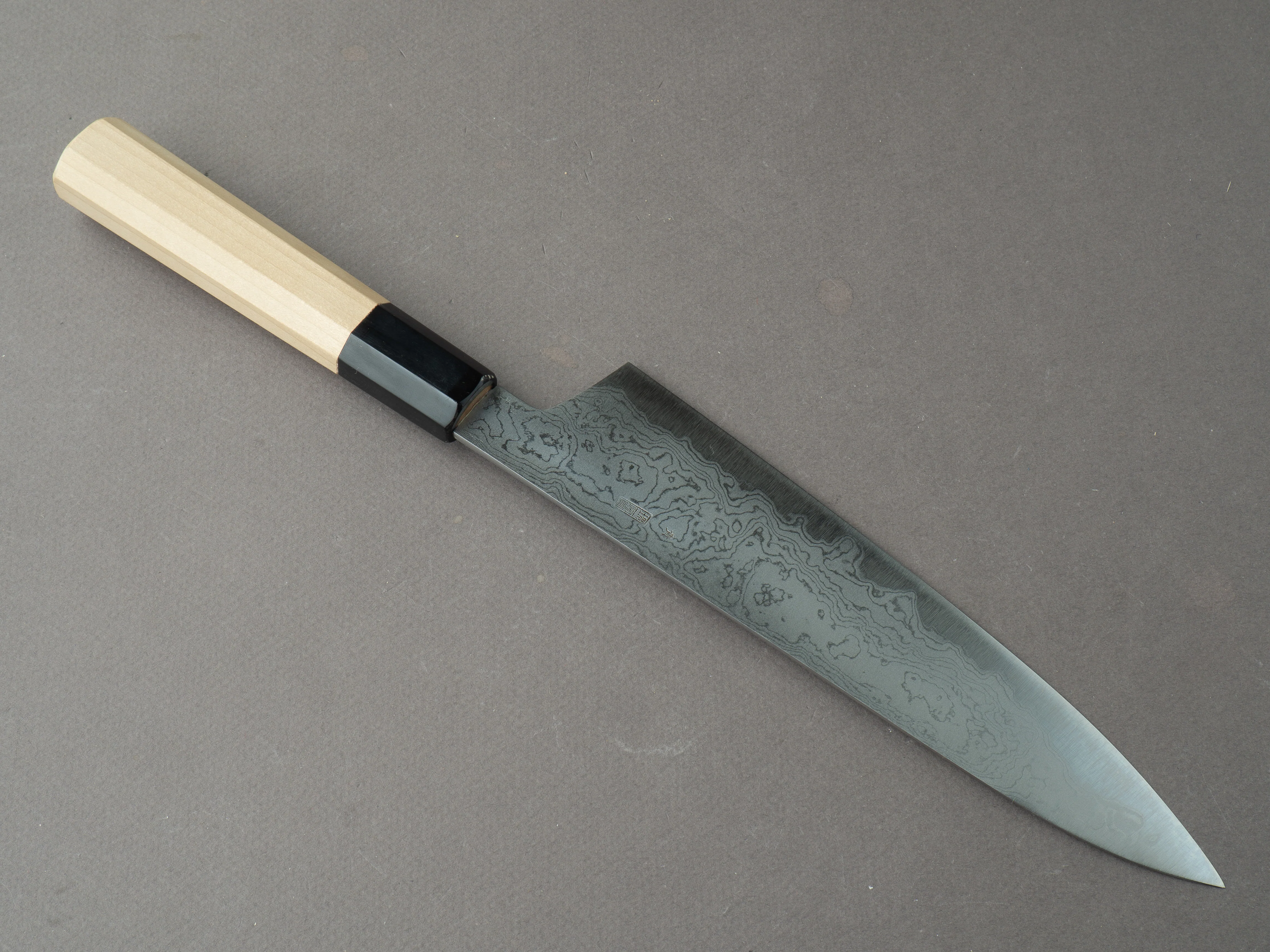 Sakai Kikumori - Kikuzuki Uzu - Blue #1 - Damascus - Gyuto - 210mm - Magnolia Handle - Image 2