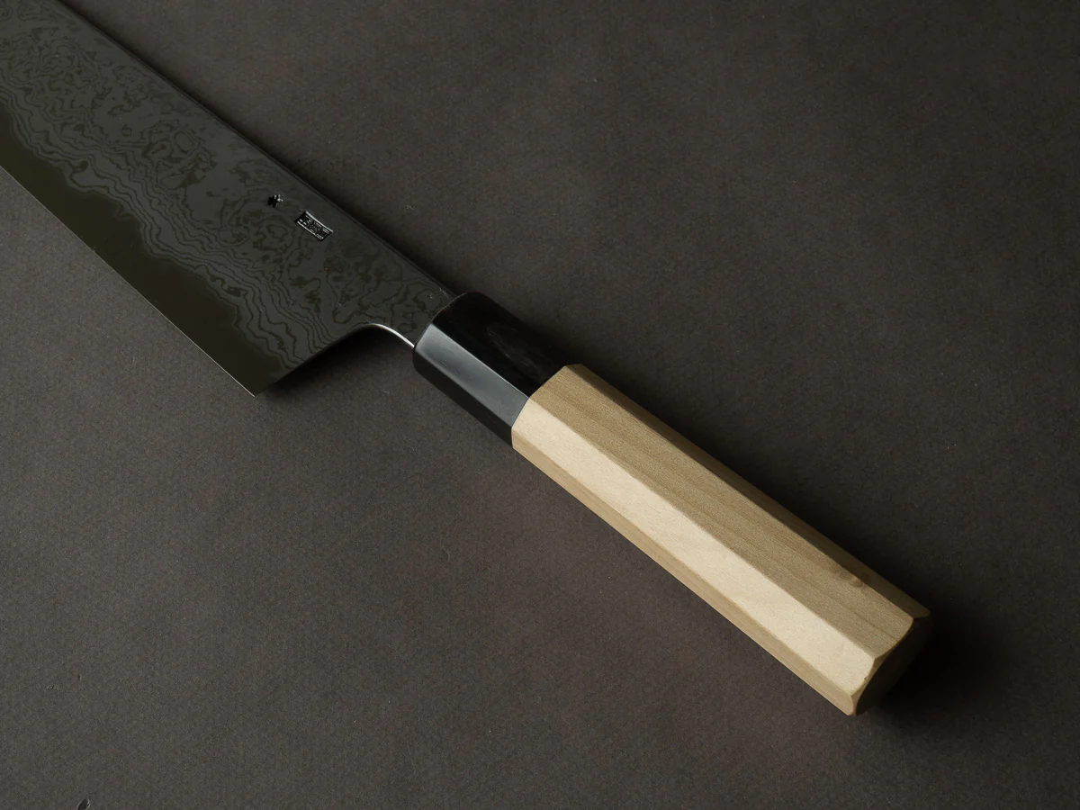 Sakai Kikumori - Kikuzuki Uzu - Blue #1 - Damascus - Gyuto - 270mm - Magnolia Handle - Image 4