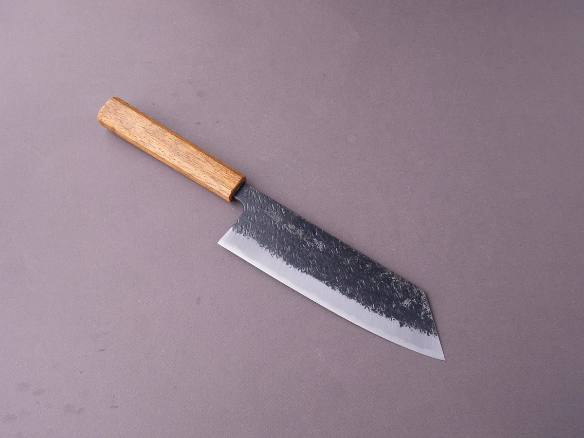 Sakai Kikumori - MK - Blue #2 - Kurouchi Tsuchime - Bunka - 180mm - Oak Handle