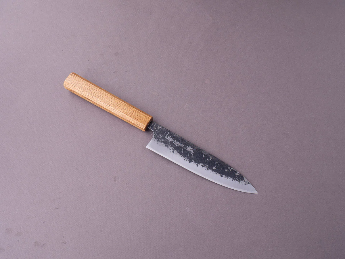 Sakai Kikumori - MK - Blue #2 - Kurouchi Tsuchime - 150mm Petty - Oak Handle