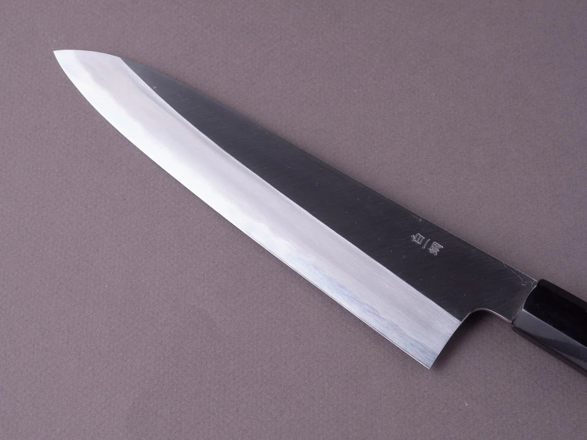 Sakai Kikumori - Nakagawa Stainless Clad - White #1 - 210mm Gyuto - Magnolia Handle - Image 4