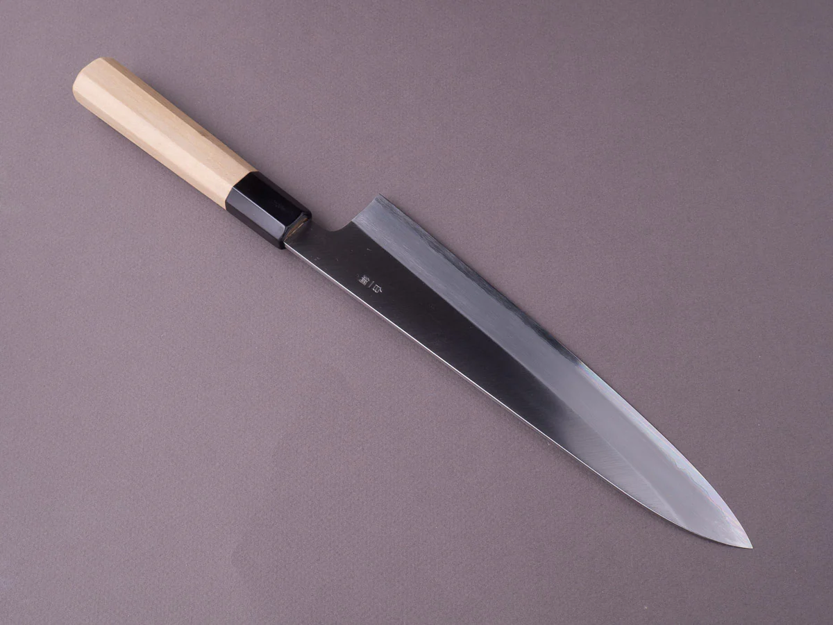 Sakai Kikumori - Nakagawa Stainless Clad - White #1 - 240mm Gyuto - Magnolia Handle - Image 2