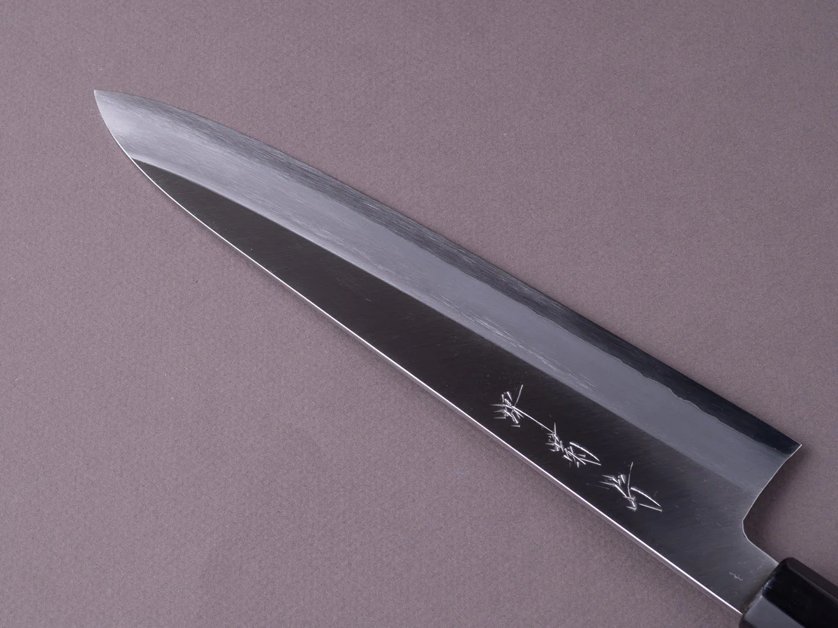 Sakai Kikumori - Nakagawa Stainless Clad - White #1 - 240mm Gyuto - Magnolia Handle - Image 3