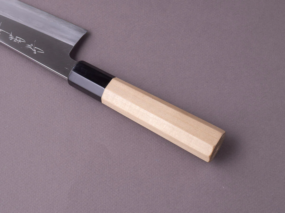 Sakai Kikumori - Nakagawa Stainless Clad - White #1 - 240mm Gyuto - Magnolia Handle - Image 5