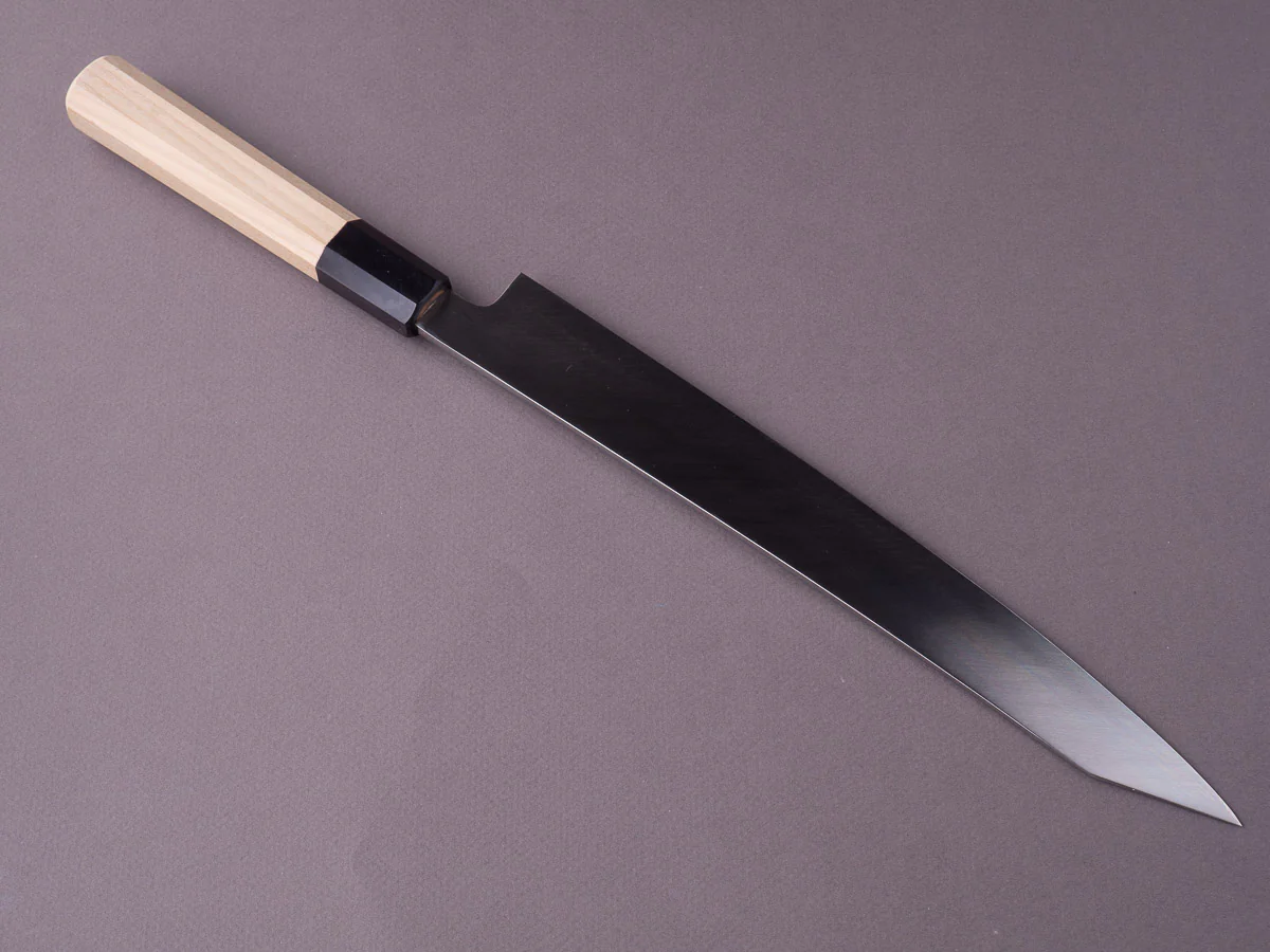 Sakai Kikumori - Nakagawa VG10 Damascus - 270mm Kiritsuke Yanagiba - Magnolia Handle - Image 2