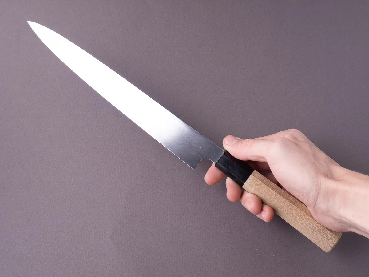 Sakai Kikumori - Nakagawa VG10 Damascus - 270mm Yanagiba - Magnolia Handle - Image 6