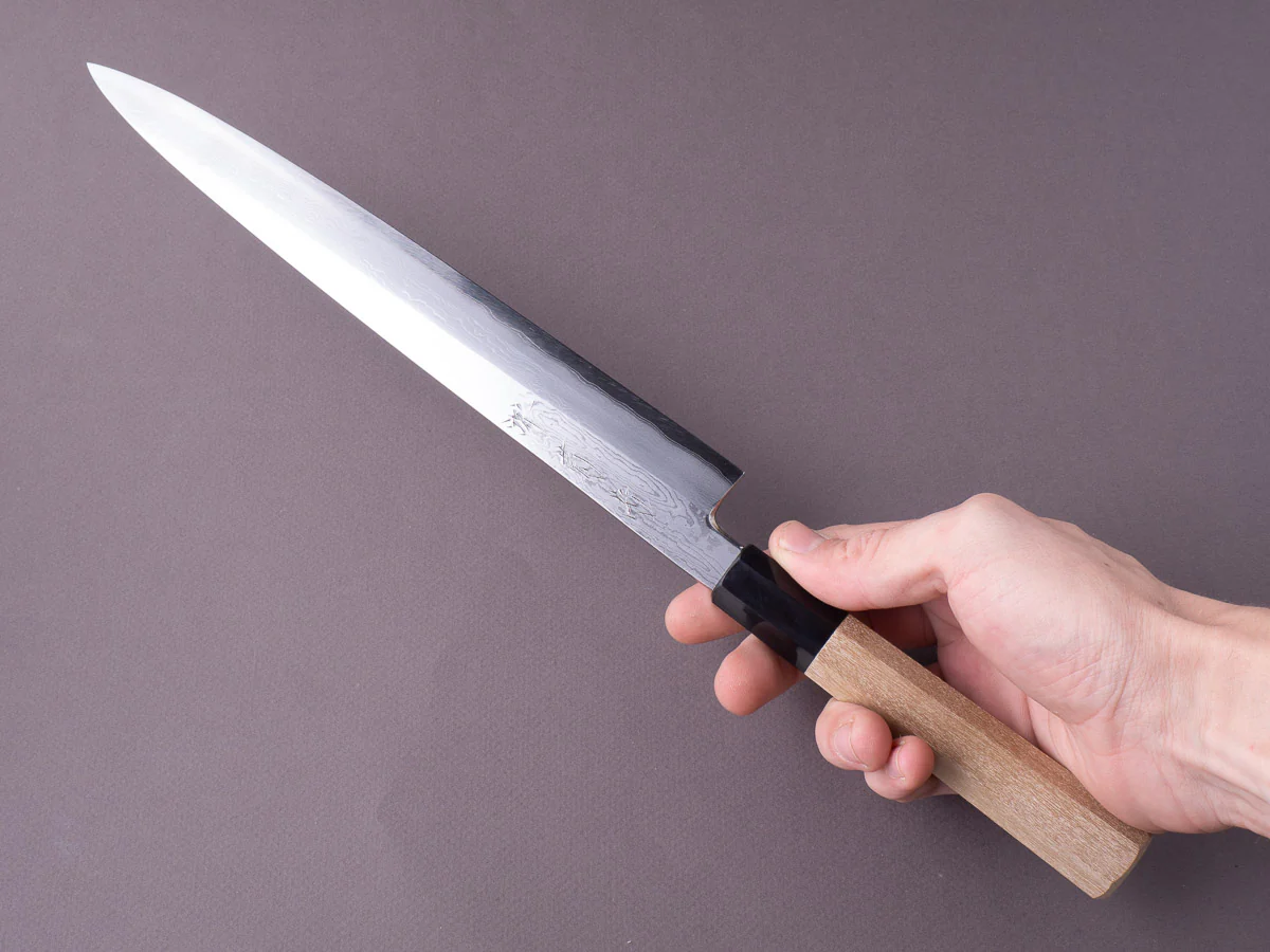 Sakai Kikumori - Nakagawa VG10 Damascus - 270mm Yanagiba - Magnolia Handle - Image 7