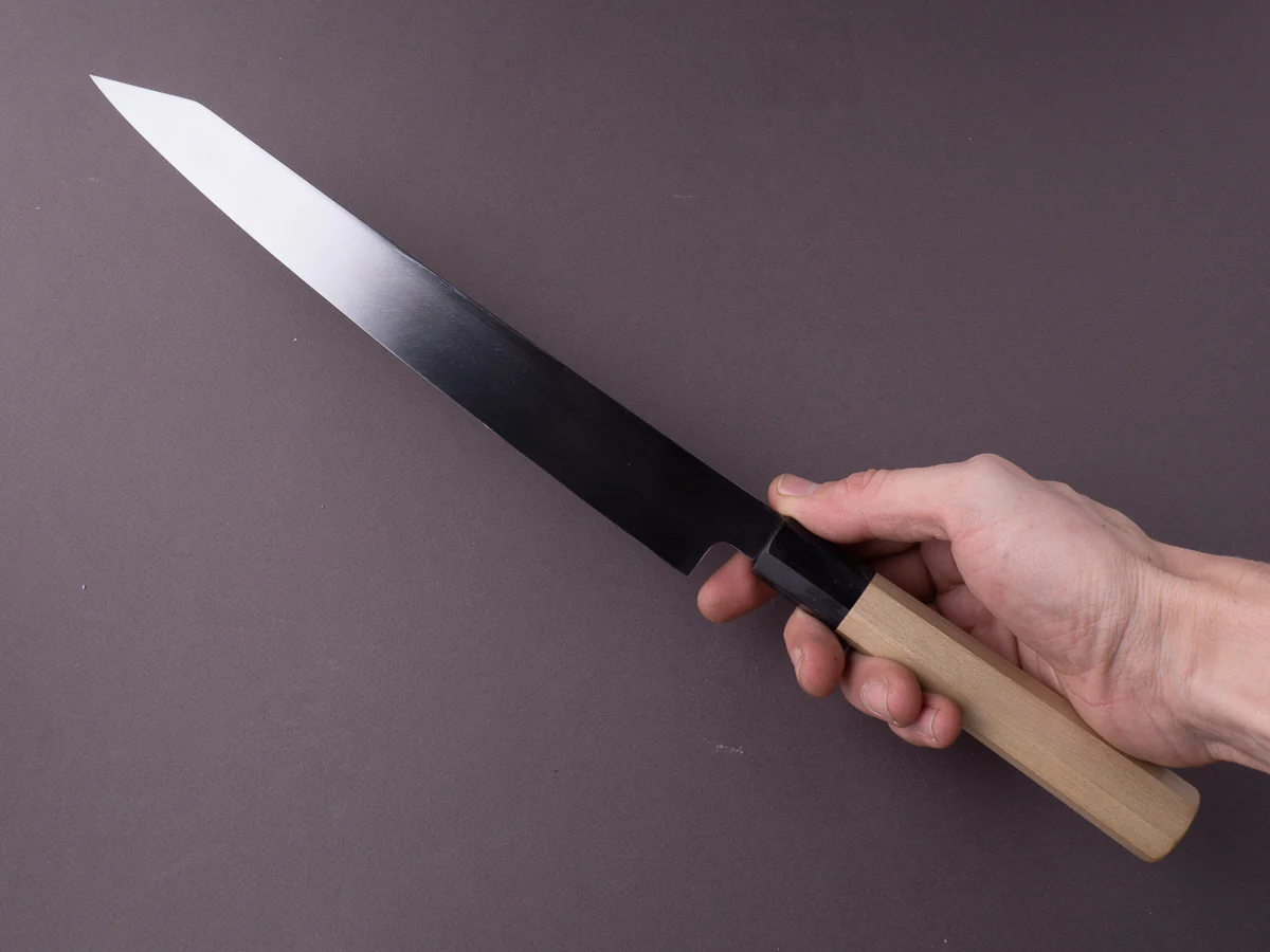 Sakai Kikumori - Nakagawa - VG10 - Damascus - 300mm Kiritsuke Yanagiba - Magnolia Handle - Image 7