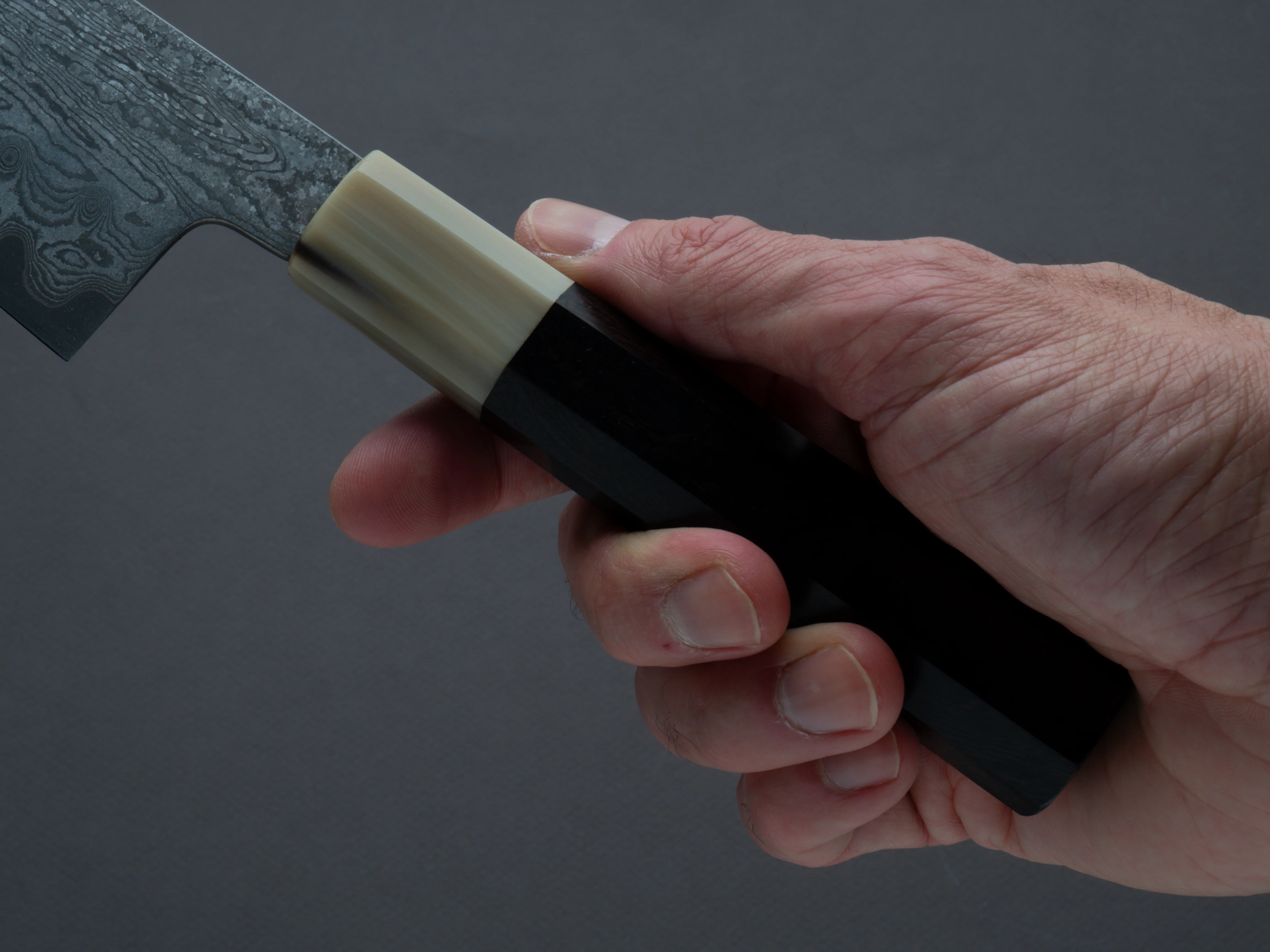 Sakai Kikumori - Seiun - VG10 - Damascus - Gyuto - 210mm - Ebony Handle - Image 5