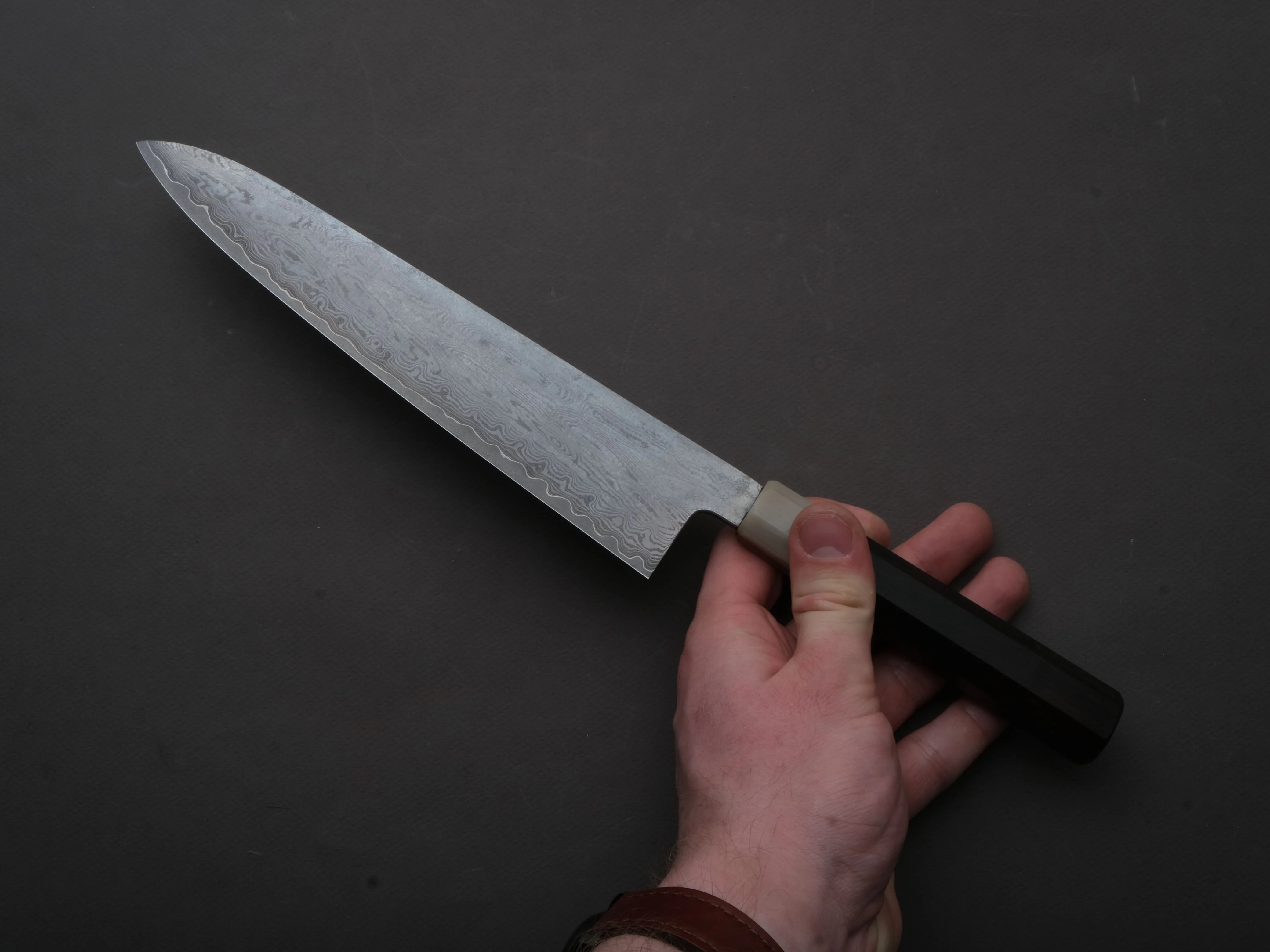 Sakai Kikumori - Seiun - VG10 - Damascus - Gyuto - 240mm - Ebony Handle - Image 4