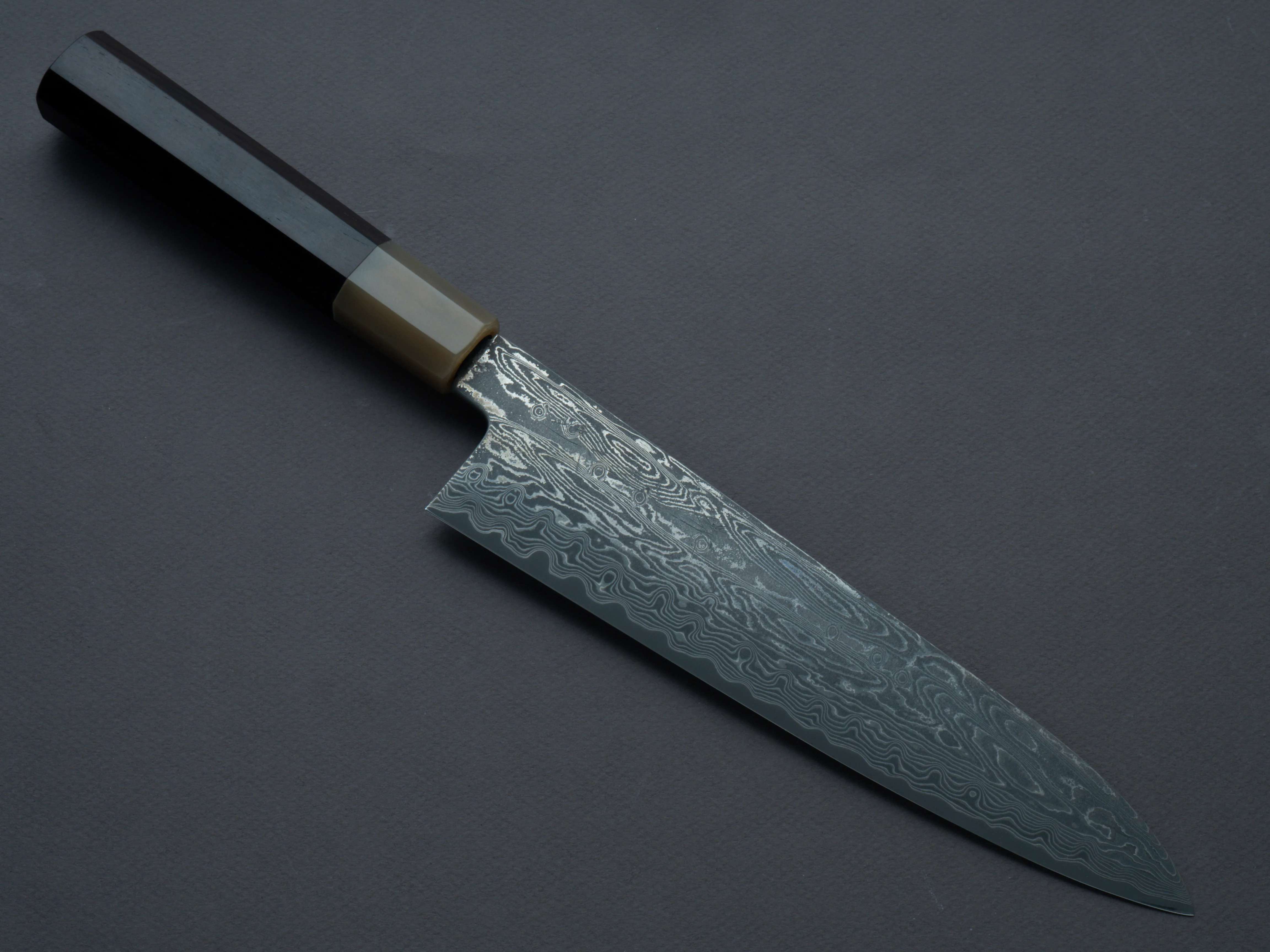 Sakai Kikumori - SPG STRIX - Damascus - Gyuto - 210mm - Ebony Handle