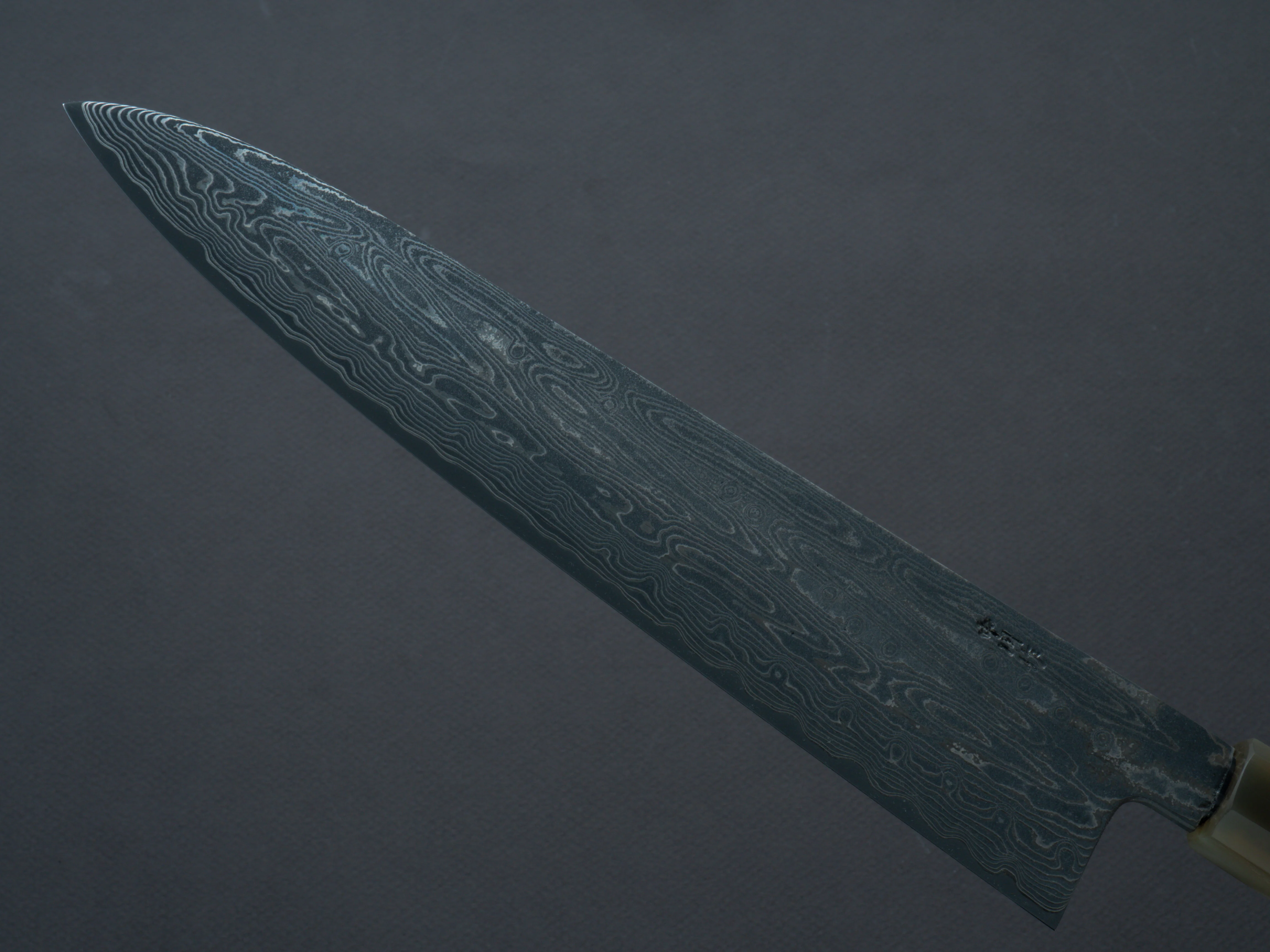Sakai Kikumori - SPG STRIX - Damascus - Gyuto - 240mm - Ebony Handle - Image 3