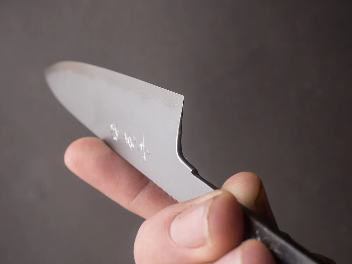 Sakai Kikumori - Super Blue - So-Bokashi - 150mm Petty - No Handle - Tanaka Signed & Dated - Image 2
