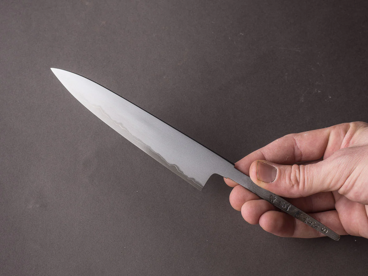 Sakai Kikumori - Super Blue - So-Bokashi - 150mm Petty - No Handle - Tanaka Signed & Dated - Image 6