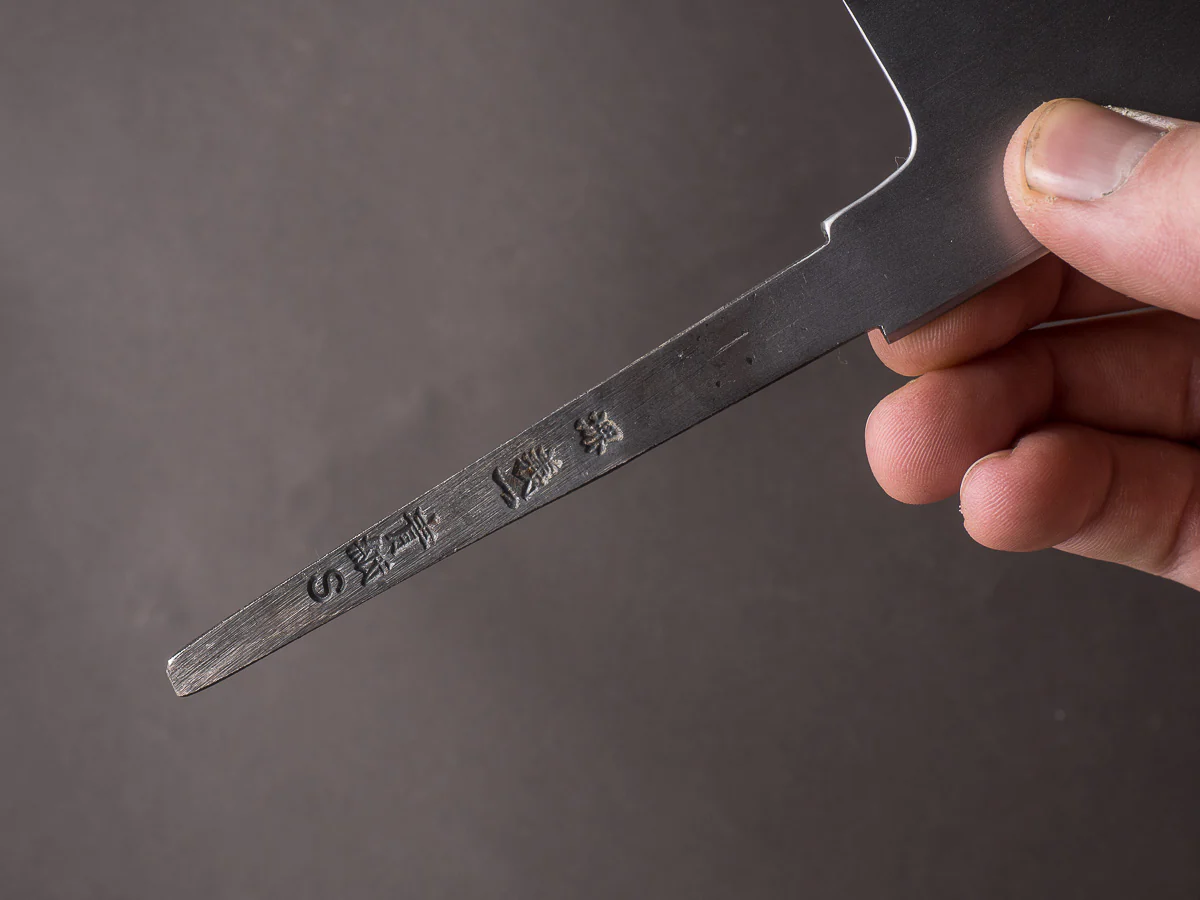 Sakai Kikumori - Super Blue - So-Bokashi - 180mm Santoku - No Handle - Tanaka Signed & Dated - Image 3