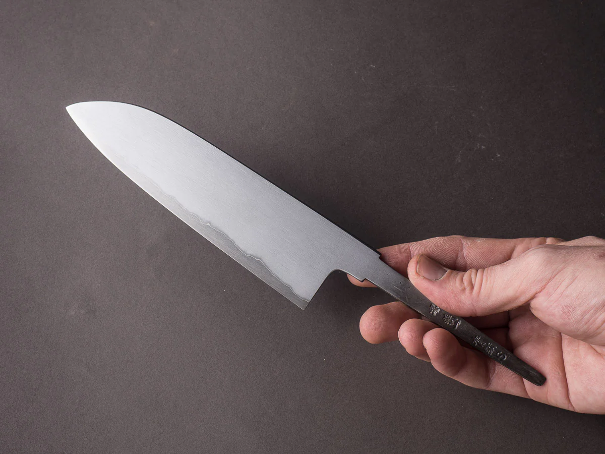 Sakai Kikumori - Super Blue - So-Bokashi - 180mm Santoku - No Handle - Tanaka Signed & Dated - Image 5