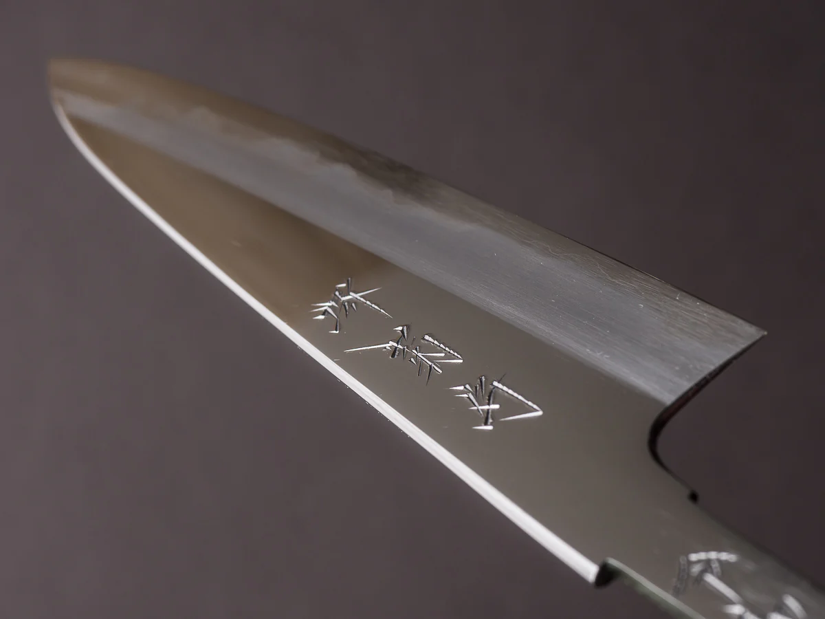 Sakai Kikumori - Super Blue - Mirror Polished - 150mm Petty - No Handle - Tanaka Signed & Dated - Image 10