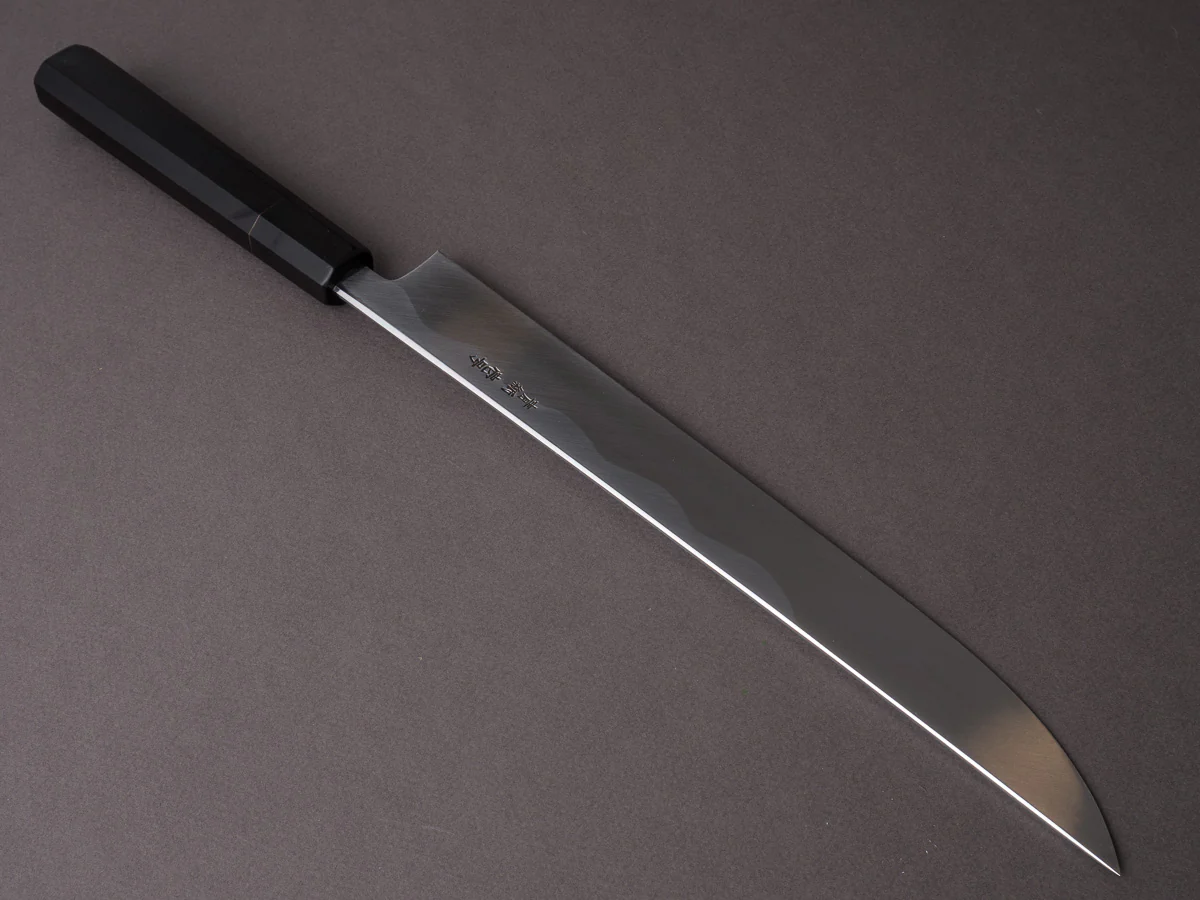 Sakai Kikumori - Blue #1 - 270mm Saber Yanagiba - Ebony Handle - Mirror Finish - Image 2