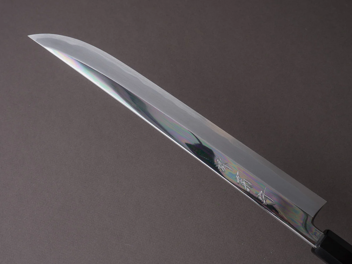 Sakai Kikumori - Blue #1 - 270mm Saber Yanagiba - Ebony Handle - Mirror Finish - Image 3