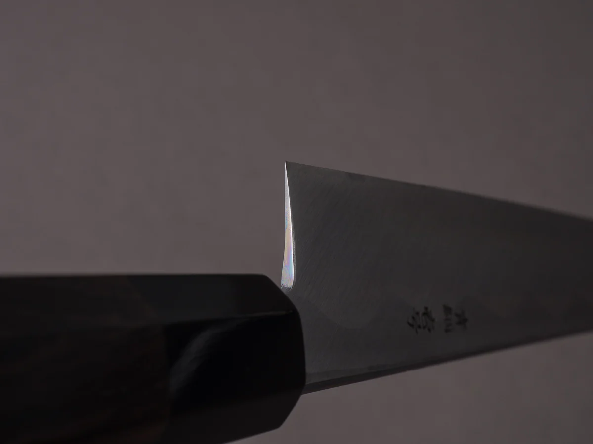 Sakai Kikumori - Blue #1 - 300mm Saber Yanagiba - Ebony Handle - Mirror Finish - Image 10