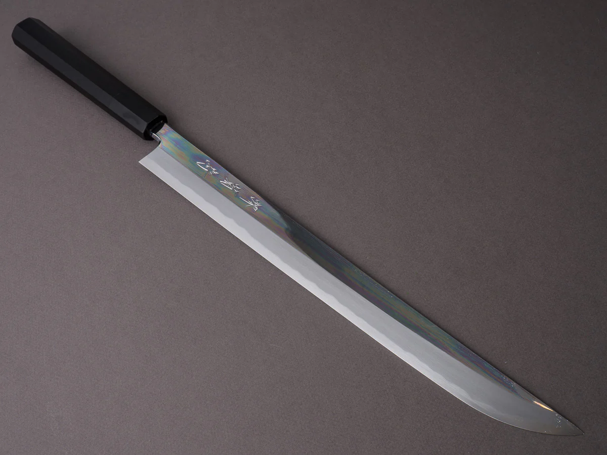 Sakai Kikumori - Blue #1 - 330mm Saber Yanagiba - Ebony Handle - Mirror Finish