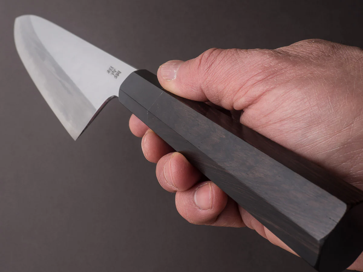 Sakai Kikumori - Tanaka Limited - Aogami Super - Kasumi - 240mm Gyuto - Ebony Handle - Tanaka Signed & Dated Tang - Image 10