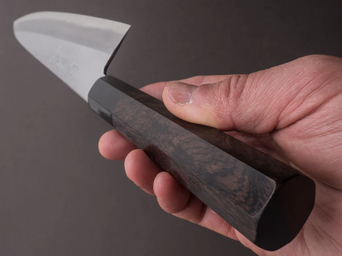 Sakai Kikumori - Tanaka Limited - Aogami Super - Kasumi - 240mm Gyuto - Ebony Handle - Tanaka Signed & Dated Tang - Image 9