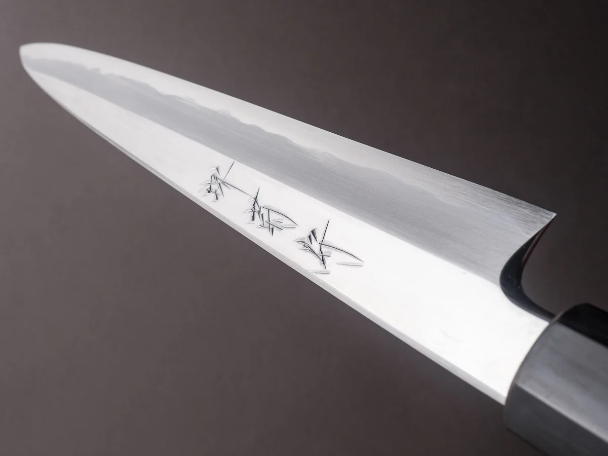 Sakai Kikumori - Tanaka - Super Blue - 240mm Yanagiba - Ebony Handle - Mirror Finish - Image 3