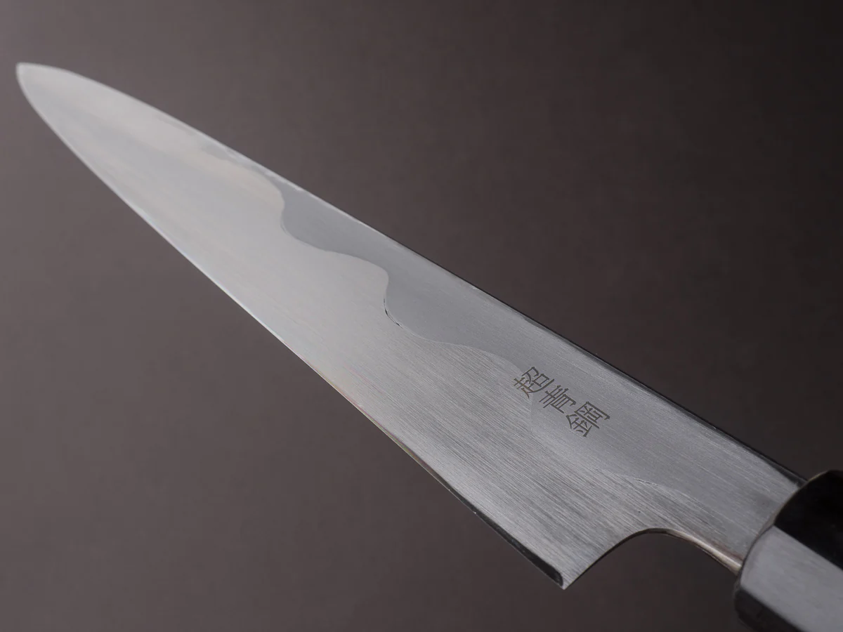 Sakai Kikumori - Tanaka - Super Blue - 240mm Yanagiba - Ebony Handle - Mirror Finish - Image 4