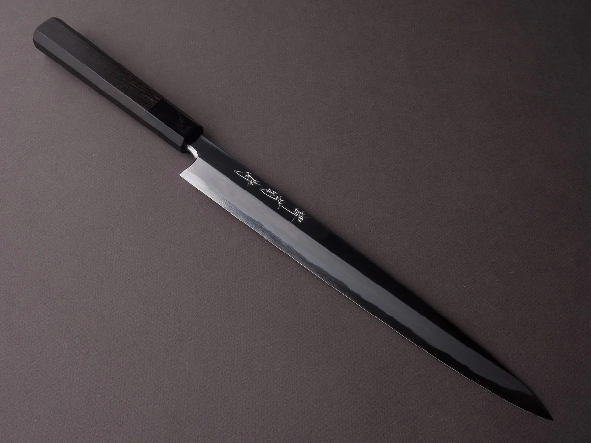 Sakai Kikumori - Tanaka - Super Blue - 270mm Yanagiba - Ebony Handle - Mirror Finish