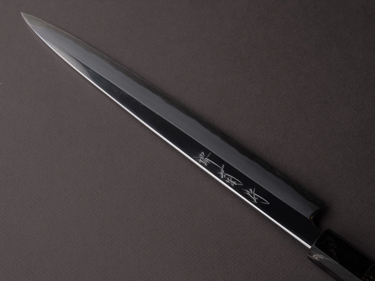 Sakai Kikumori - Tanaka - Super Blue - 270mm Yanagiba - Ebony Handle - Mirror Finish - Image 2