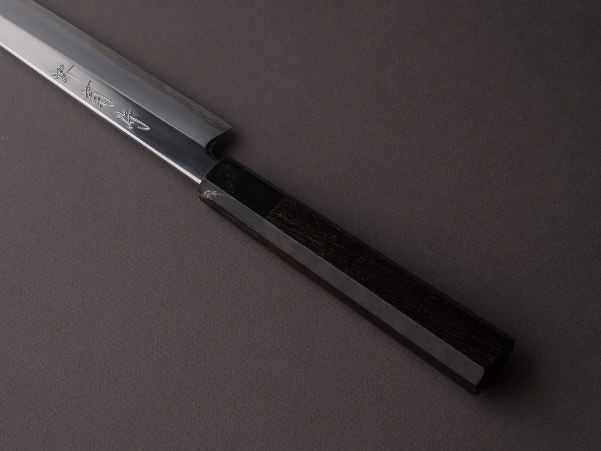 Sakai Kikumori - Tanaka - Super Blue - 270mm Yanagiba - Ebony Handle - Mirror Finish - Image 4