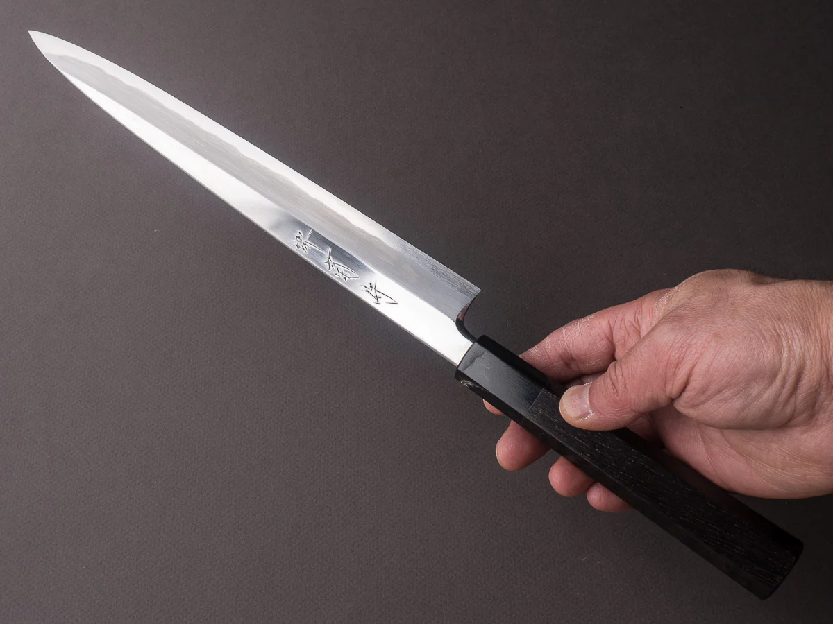 Sakai Kikumori - Tanaka - Super Blue - 270mm Yanagiba - Ebony Handle - Mirror Finish - Image 5
