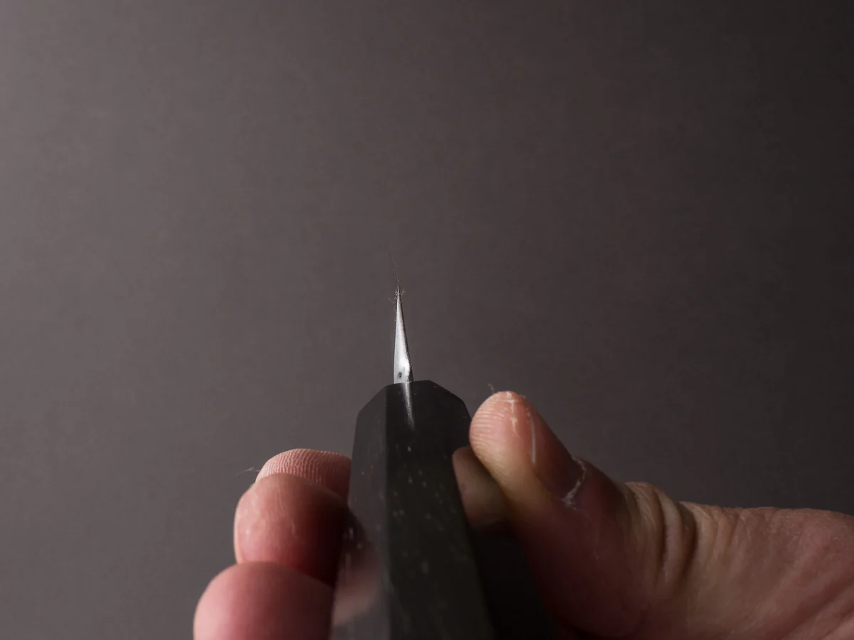 Sakai Kikumori - Tanaka - Super Blue - 270mm Yanagiba - Ebony Handle - Mirror Finish - Image 8