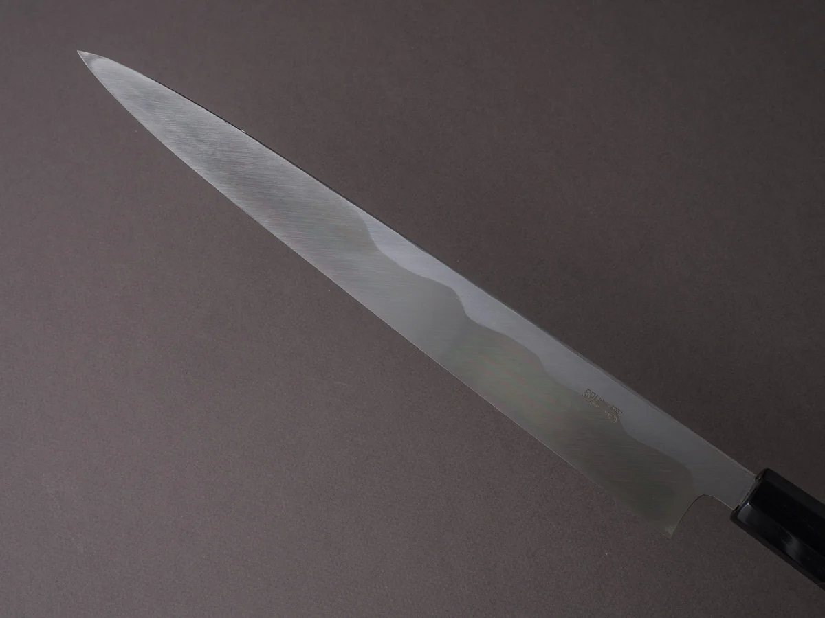 Sakai Kikumori - Tanaka - Super Blue - 300mm Yanagiba - Ebony Handle - Mirror Finish - Image 4