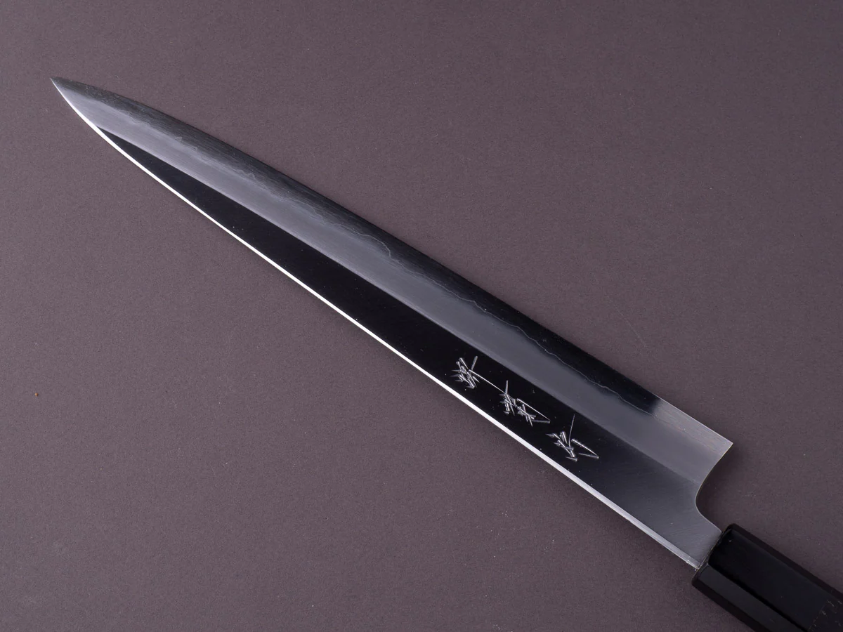 Sakai Kikumori - Tanaka - Blue Super - Kasumi - 270mm Sujihiki - Ebony Handle - Image 4