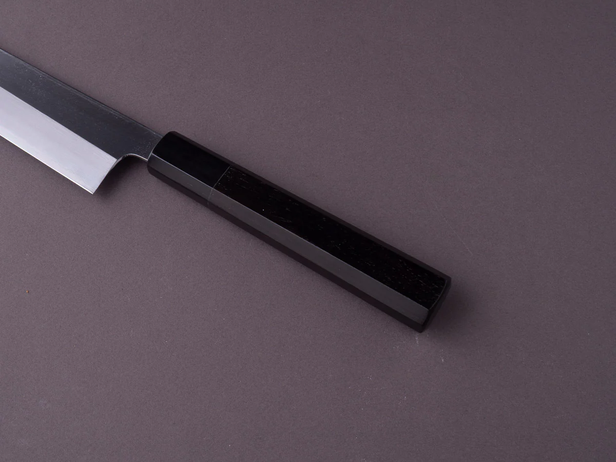 Sakai Kikumori - Tanaka - Blue Super - Kasumi - 270mm Sujihiki - Ebony Handle - Image 6